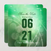 Moderne Smaragdgroene Bokeh Achtergrond Bruiloft (Voorkant / Achterkant)