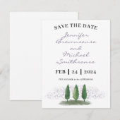 Moderne smaragdgroene bos natuur bruiloft save the date (Voorkant / Achterkant)