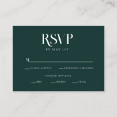 Moderne Smaragdgroene Chique Vette Tekst Bruiloft  Informatiekaartje (Voorkant)