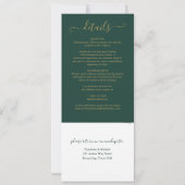 Moderne smaragdgroene elegante gouden script  kaart (Achterkant)