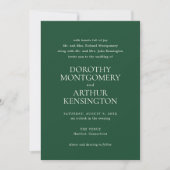 Moderne Smaragdgroene Elegante Trouw Kaart (Voorkant)