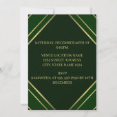 Moderne smaragdgroene en gouden strepen verjaardag kaart (Achterkant)