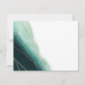 Moderne smaragdgroene en gouden waterverf save the date (Achterkant)