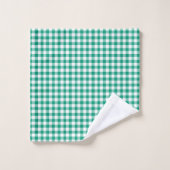 Moderne smaragdgroene geruite Gingham-patroon Bad Handdoek (Wasdoekje)