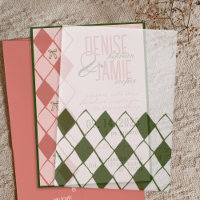Moderne  smaragdgroene gezellige Argyle bruiloft