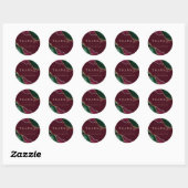 Moderne smaragdgroene gouden agaat burgundy bruilo ronde sticker (Vel)