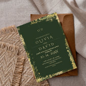 Moderne Smaragdgroene Gouden Bruiloft Kaart