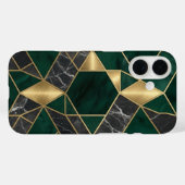 Moderne Smaragdgroene Malachiet Marmer en Messing Case-Mate iPhone Case (Achterkant (horizontaal))