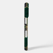 Moderne Smaragdgroene Malachiet Marmer en Messing Case-Mate iPhone Case (Achterkant / Rechts)