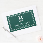 Moderne smaragdgroene rechthoekige sticker (Envelop)