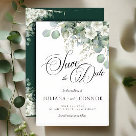 Moderne Smaragdgroene Save The Date Kaart
