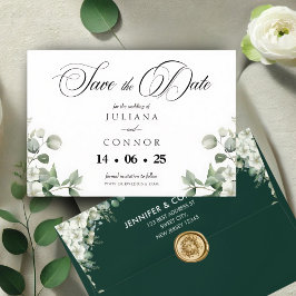 Moderne Smaragdgroene Save The Date Kaart