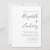 Moderne smaragdgroene script bruiloft kaart (Voorkant)