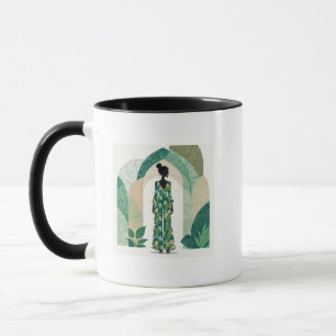 Moderne Smaragdgroene Silhouet Koffiemok Mok