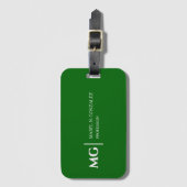 Moderne Smaragdgroene Trendy Stijlvolle Monogram Bagagelabel (Voorkant (verticaal))