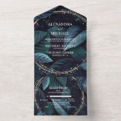 Moderne smaragdgroene tropische huwelijksreisbeste all in one uitnodiging (Binnen)