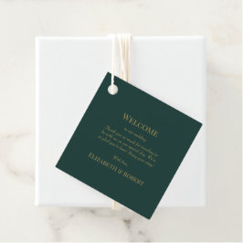 Moderne Smaragdgroene Trouw Welkom Cadeautag Bedankjes Labels