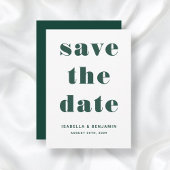 Moderne smaragdgroene typografie bruiloft save the date