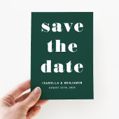 Moderne smaragdgroene typografie bruiloft save the date