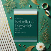 Moderne smaragdgroene, witte en gouden bruiloft kaart