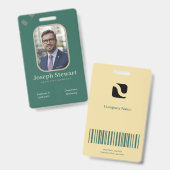 Moderne Smaragdgroene Zakelijke ID-badge Badge (Voor- en achterkant)