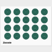 Moderne Smaragdgroene & Zilveren Boog Ronde Sticker (Vel)