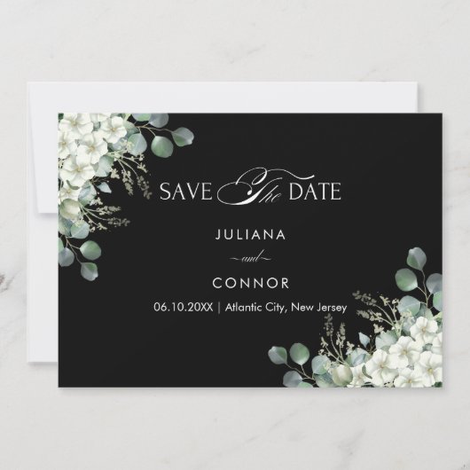 Moderne Smaragdgroenheid Save The Date (Voorkant)