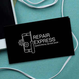 Moderne Smartphone Reparatie Zwart en wit Visitekaartje
