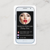 Moderne Smartphone Social Media Foto QR Code Visitekaartje (Voorkant)