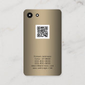 Moderne smartphone ziet er gouden zwart uit visitekaartje (Achterkant)