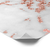 Moderne smeltkroes roos gouden glitter marmer afbe poster (Hoek)