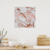 Moderne smeltkroes roos gouden glitter marmer afbe poster (Keuken)