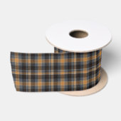 Moderne Smokey Amber Tartan Plaid Satijnen Lint (Spoel)