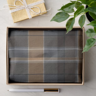 Moderne Smokey Amber Tartan Plaid Tissuepapier