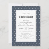 Moderne Smoky Navy Stippen Ik doe BBQ Engagement P Kaart (Voorkant)