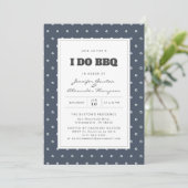 Moderne Smoky Navy Stippen Ik doe BBQ Engagement P Kaart (Staand voorkant)