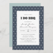 Moderne Smoky Navy Stippen Ik doe BBQ Engagement P Kaart (Voorkant / Achterkant)