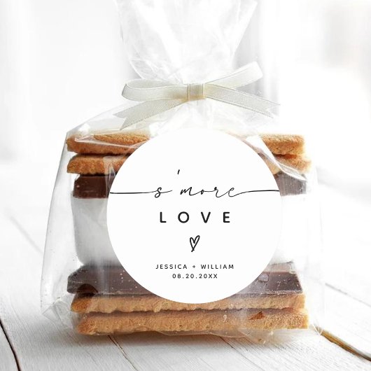 Moderne S'mores Bruiloft Feest Favor Kit Classic R Ronde Sticker