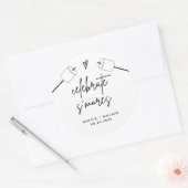 Moderne S'mores huwelijksfeest Favor Kit Ronde Sticker (Envelop)