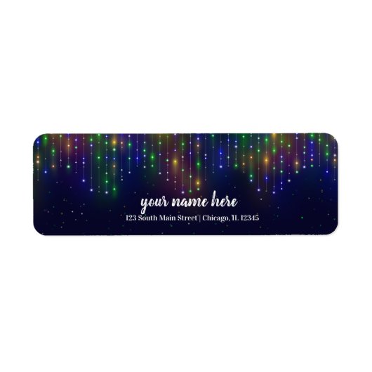 Moderne snaarlichten etiket (Voorkant)