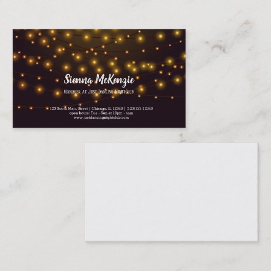 Moderne snaarlichten visitekaartje (Voorkant / Achterkant)