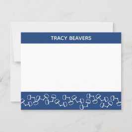 Moderne Snaffle Bit Horse Note Kaart - Navy