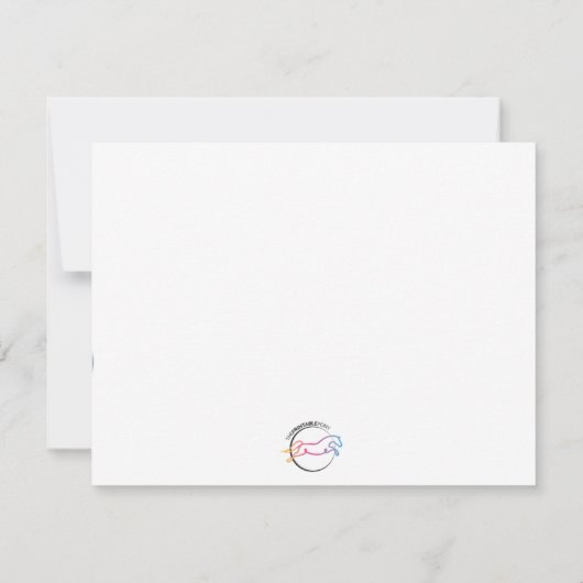 Moderne Snaffle Bit Horse Note Kaart - Navy (Achterkant)