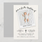 Moderne Snap Shot Fotodoop Uitnodiging (Voorkant / Achterkant)