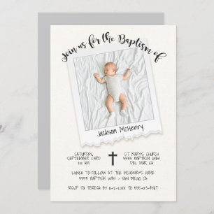 Moderne Snap Shot Fotodoop Uitnodiging