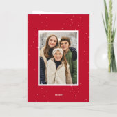 Moderne Snapshot Red Merry en Bright 2 Foto Feestdagen Kaart (Achterkant)