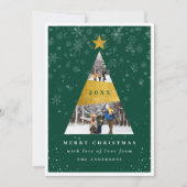 Moderne sneeuw- en goudkoortskerstboom Foto-Lijst Kaart (Voorkant)