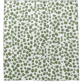Moderne Sneeuw Leopard Dierenprint Army Green Douchegordijn (Voorkant)