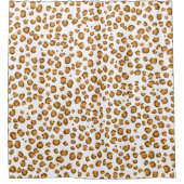 Moderne Sneeuw Luipaard Dierenprint Bruin Neutraal Douchegordijn (Voorkant)