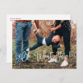 Moderne Sneeuw Script 2 Foto Feestdagenkaart (Voorkant / Achterkant)